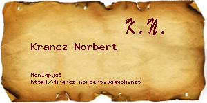 Krancz Norbert névjegykártya