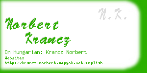 norbert krancz business card